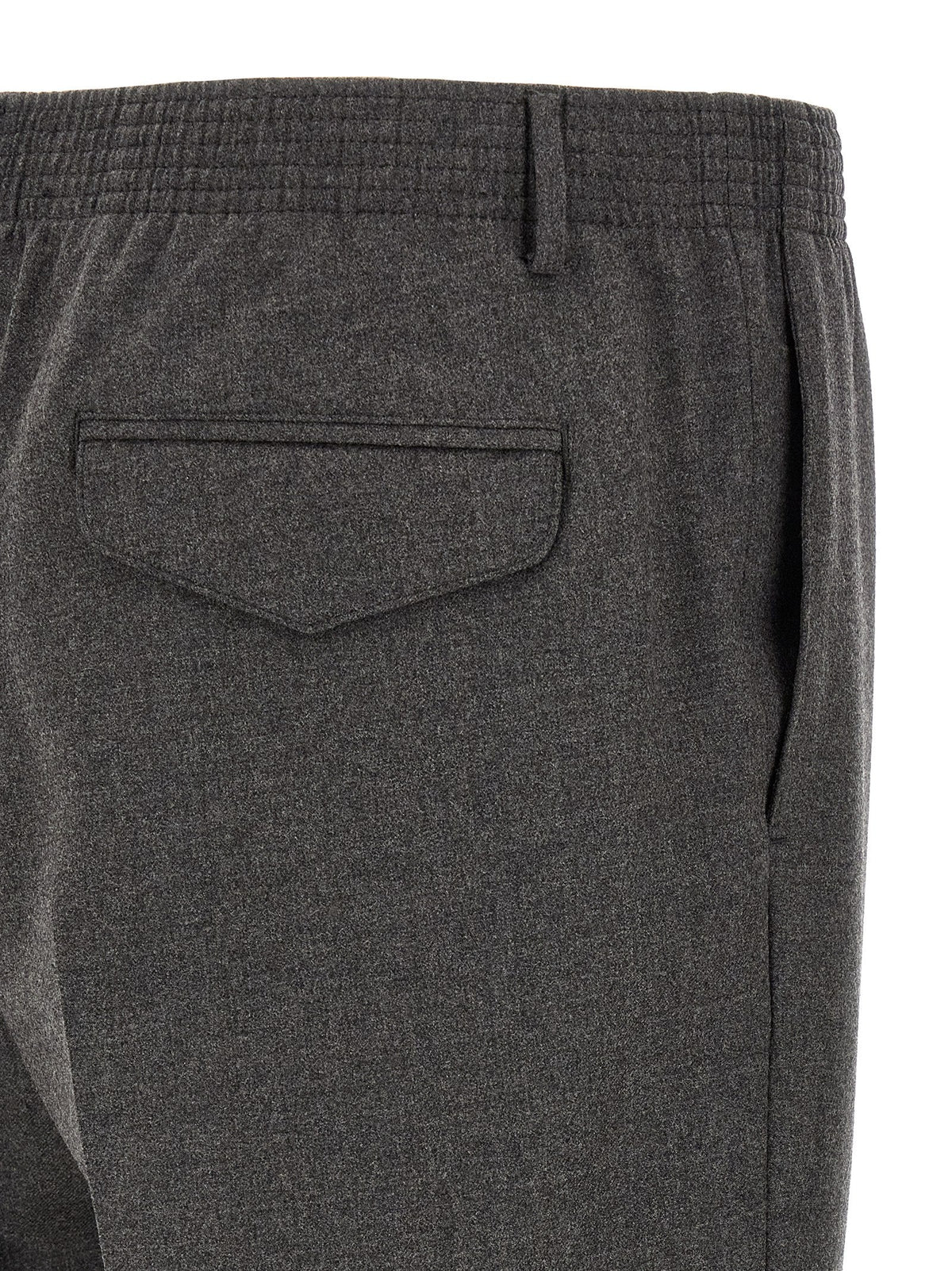 CELLAR DOOR Gray Virgin Wool Cropped Pants