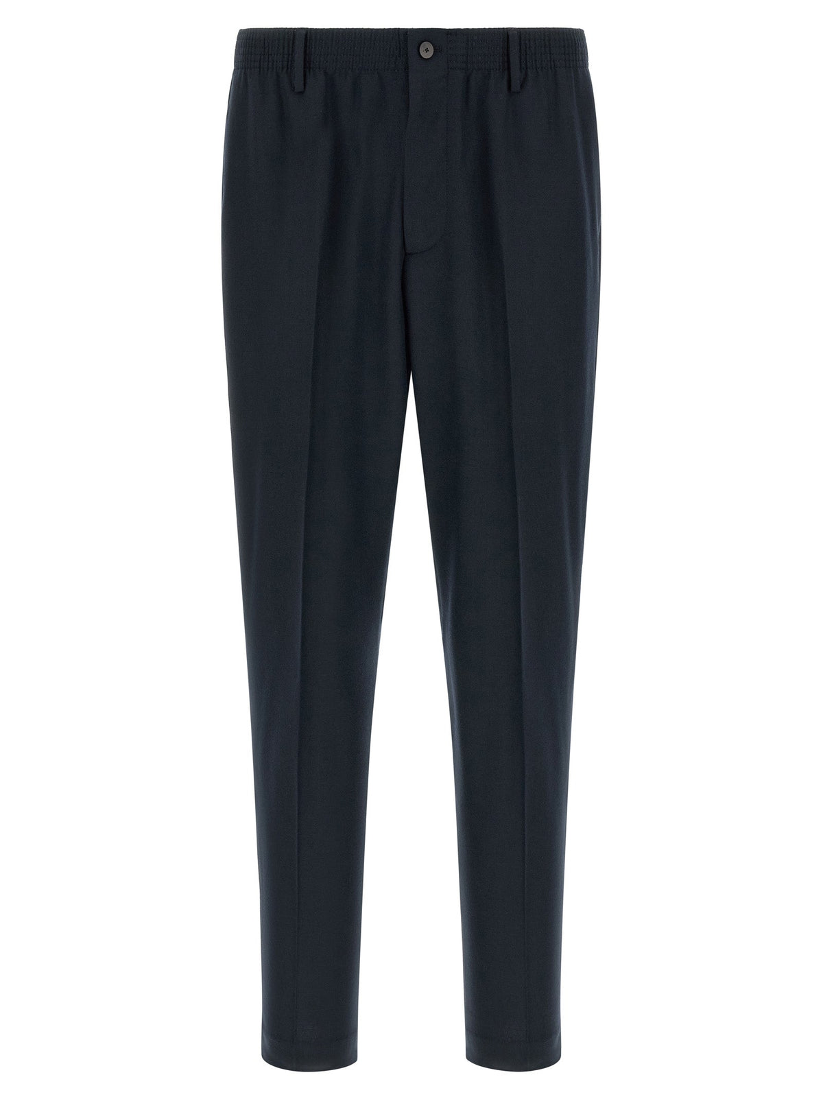 CELLAR DOOR Blue Virgin Wool Cropped Pants