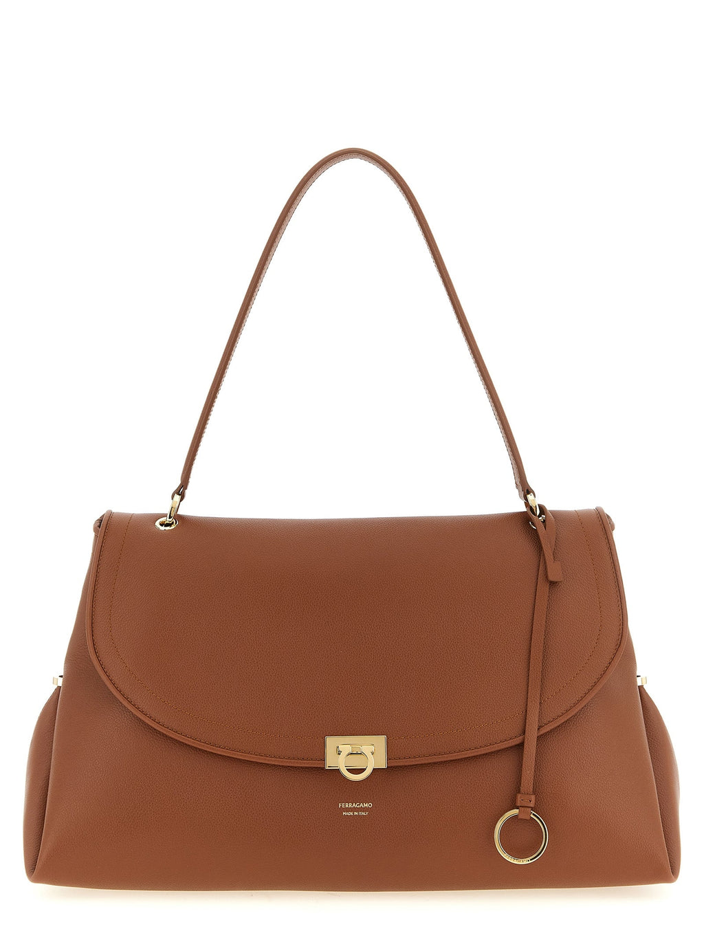 Ferragamo Brown Calfskin Shoulder Bag
