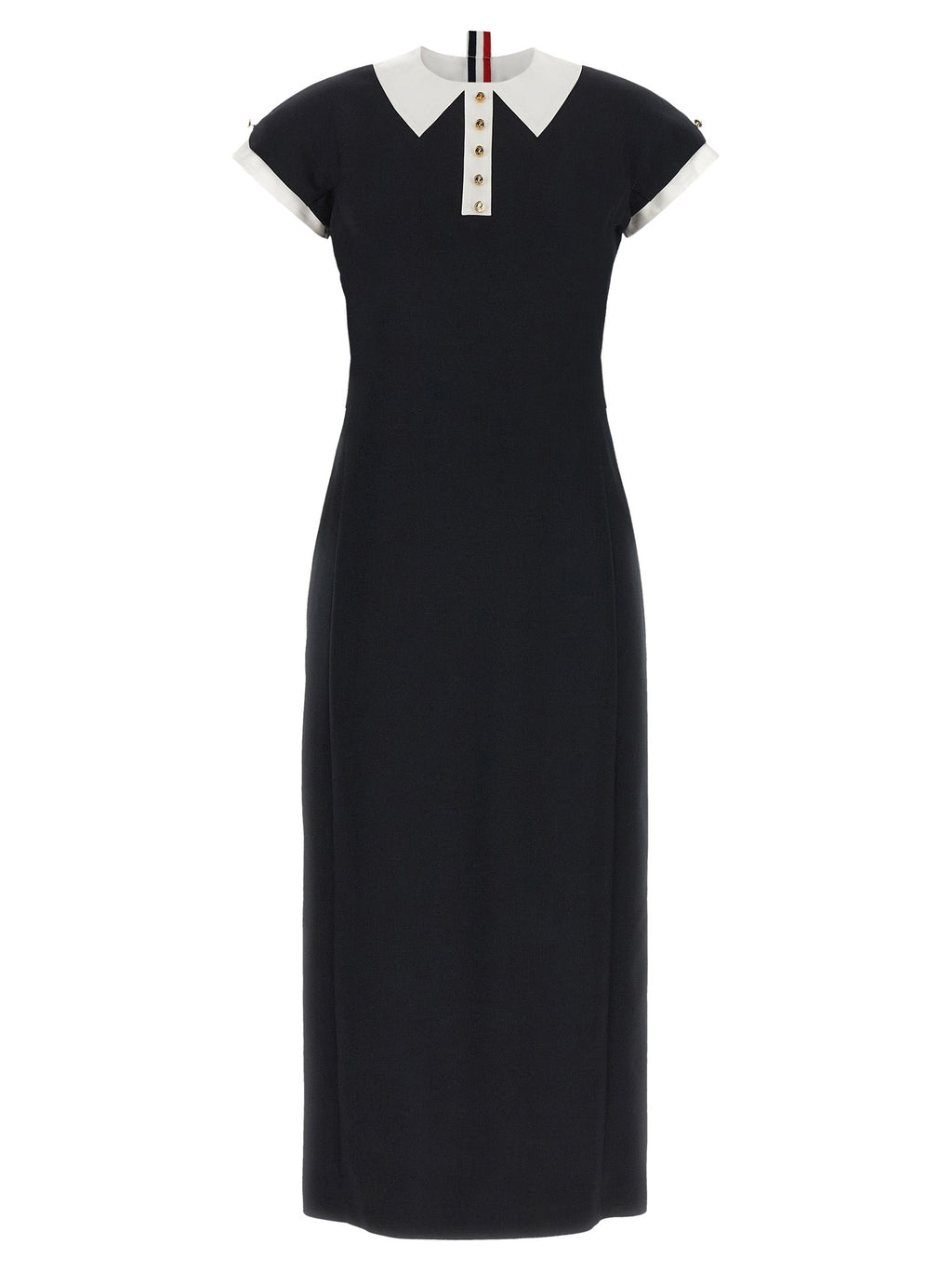 Thom Browne Blue Virgin Wool Midi Dress