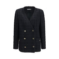 Alessandra Rich Black Cotton Full-Length Jacket