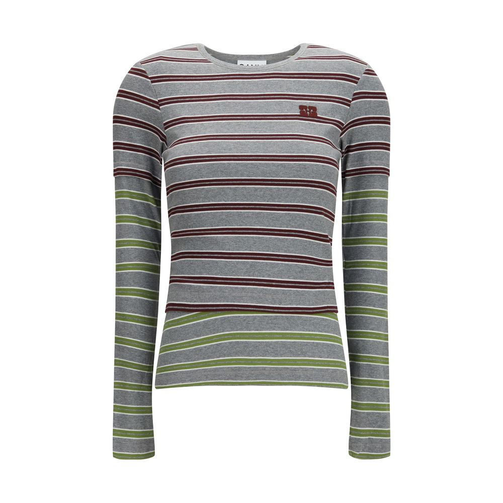 Ganni Gray Cotton Sportswear