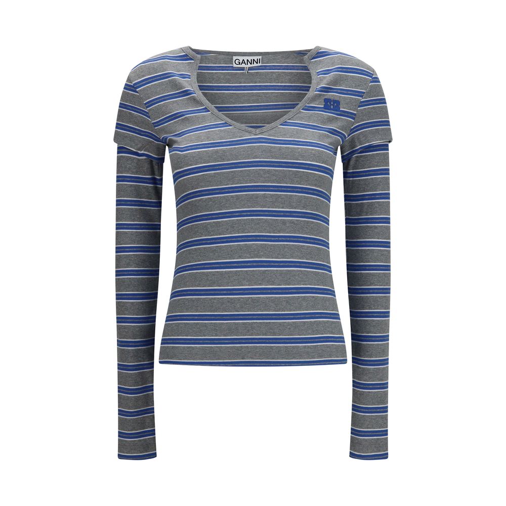 Ganni Gray Cotton Sportswear