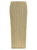 PLEATS PLEASE ISSEY MIYAKE Beige Polyester Midi Skirt