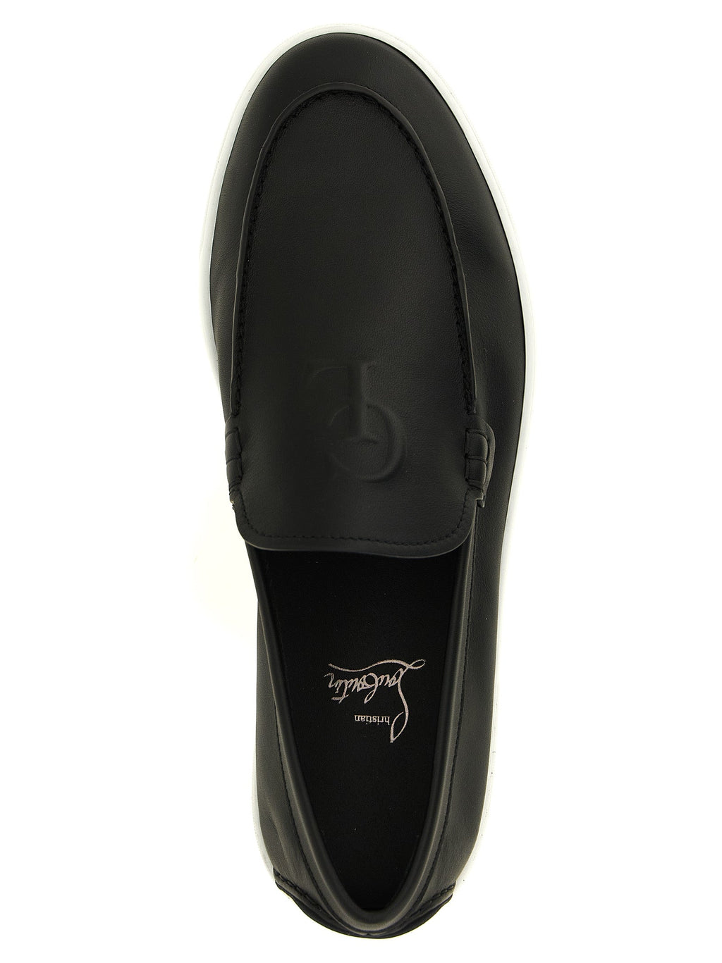 Christian Louboutin Black Calfskin Slip-On Loafers