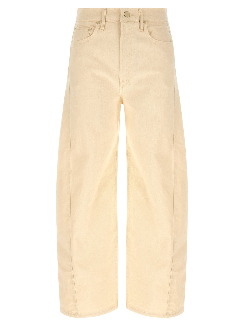 Mother Denim Beige Cotton High-Waisted Jean