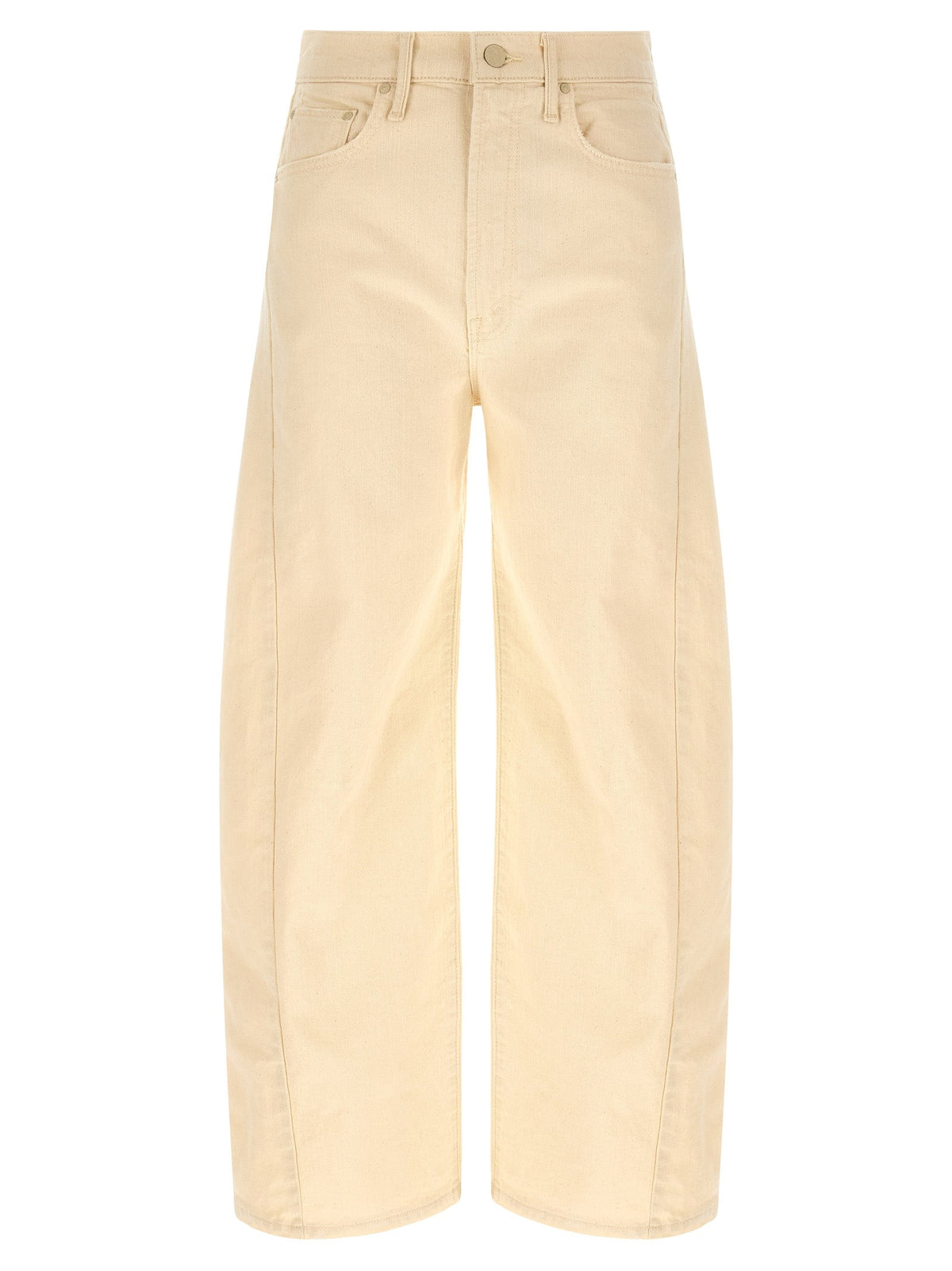Mother Denim Beige Cotton High-Waisted Jean