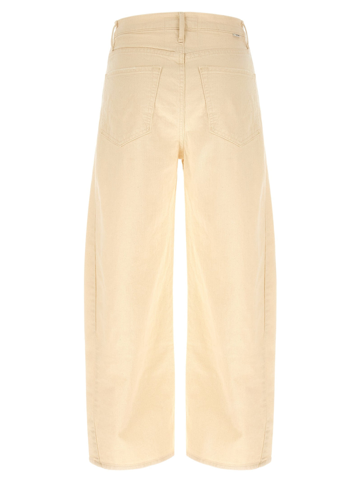 Mother Denim Beige Cotton High-Waisted Jean