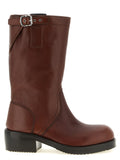 Dries Van Noten Brown Bovine Leather Ankle Boots
