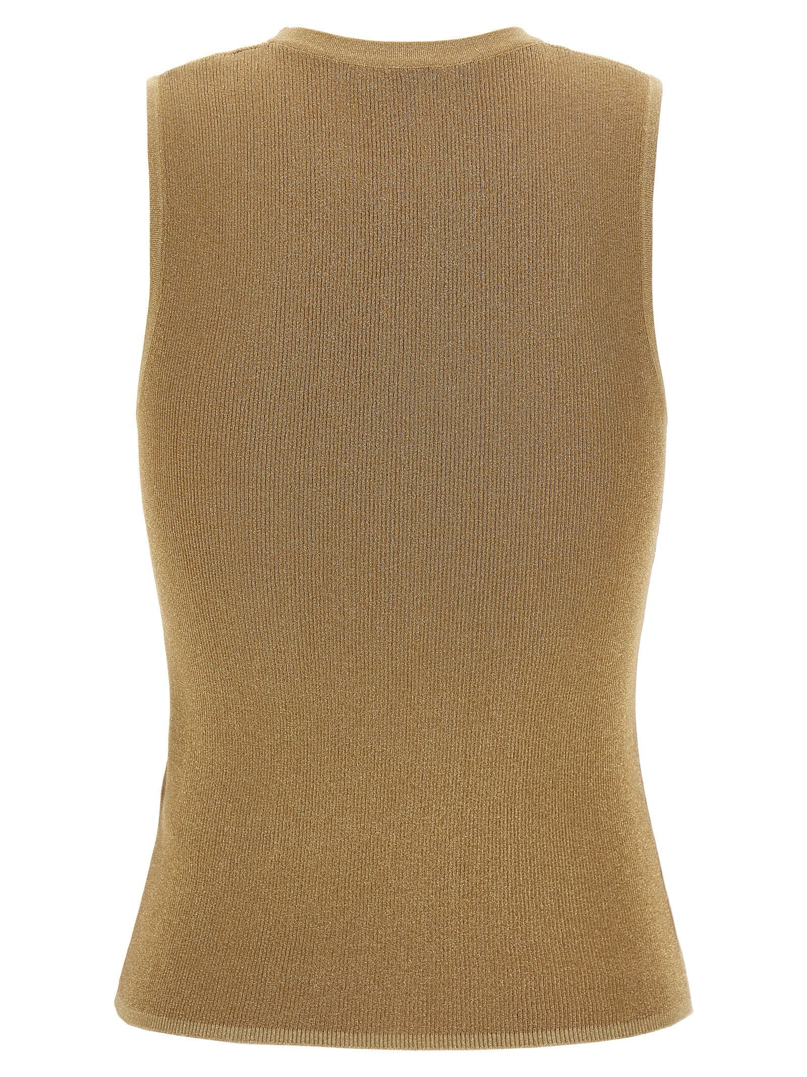 Max Mara Gold Polyamide Sleeveles T-Shirt