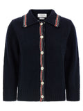 Thom Browne Blue Wool Cardigan
