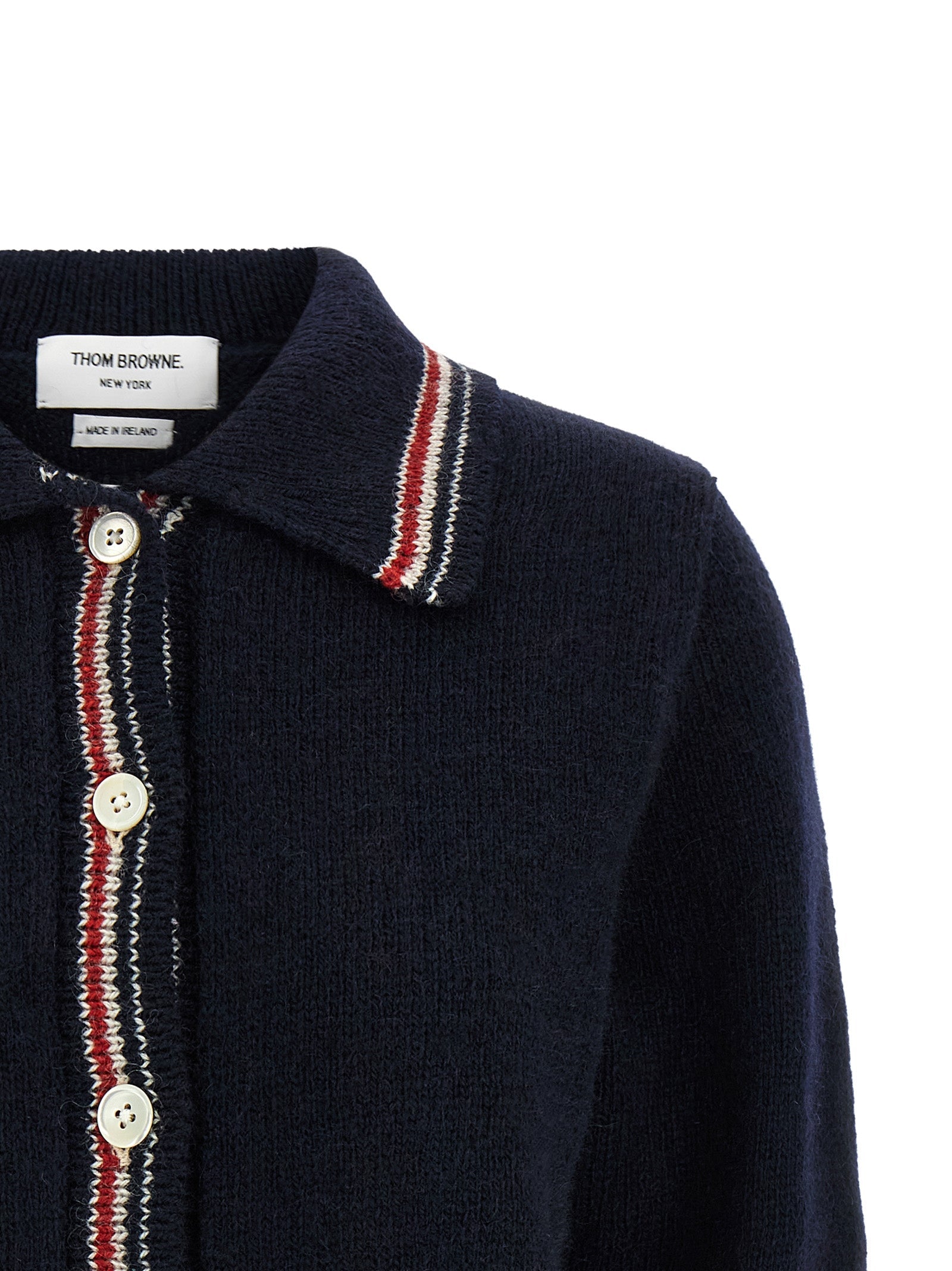 Thom Browne Blue Wool Cardigan