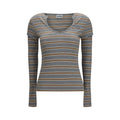Ganni Gray Cotton Long Sleeve T-Shirt