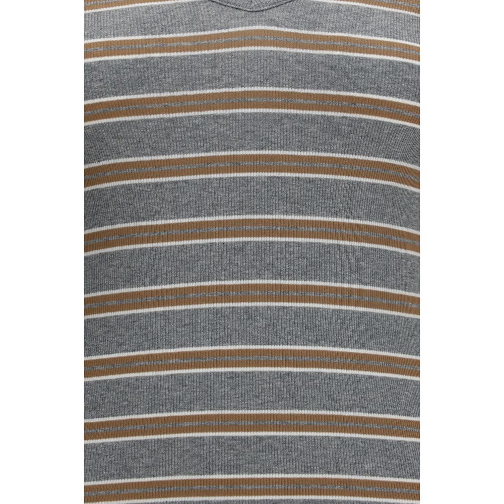 Ganni Gray Cotton Long Sleeve T-Shirt