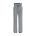 Ganni Gray Cotton Straight-Leg Jeans