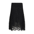 Fendi Black Silk Midi Skirt