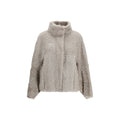 Brunello Cucinelli Gray Faux Fur Full-Length Jacket