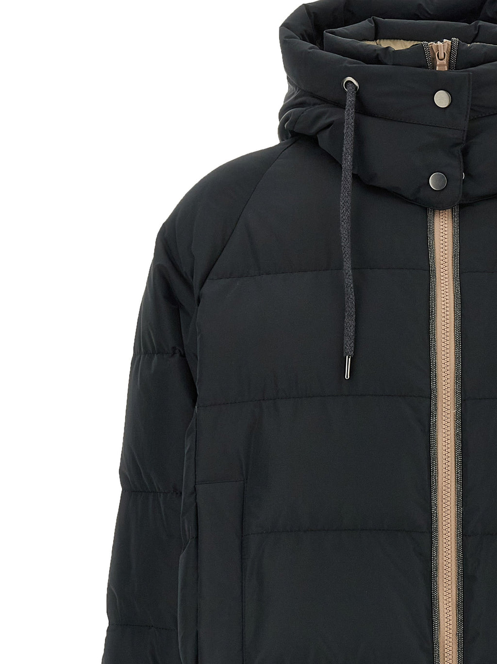 Brunello Cucinelli Black Cotton Full-Length Jacket