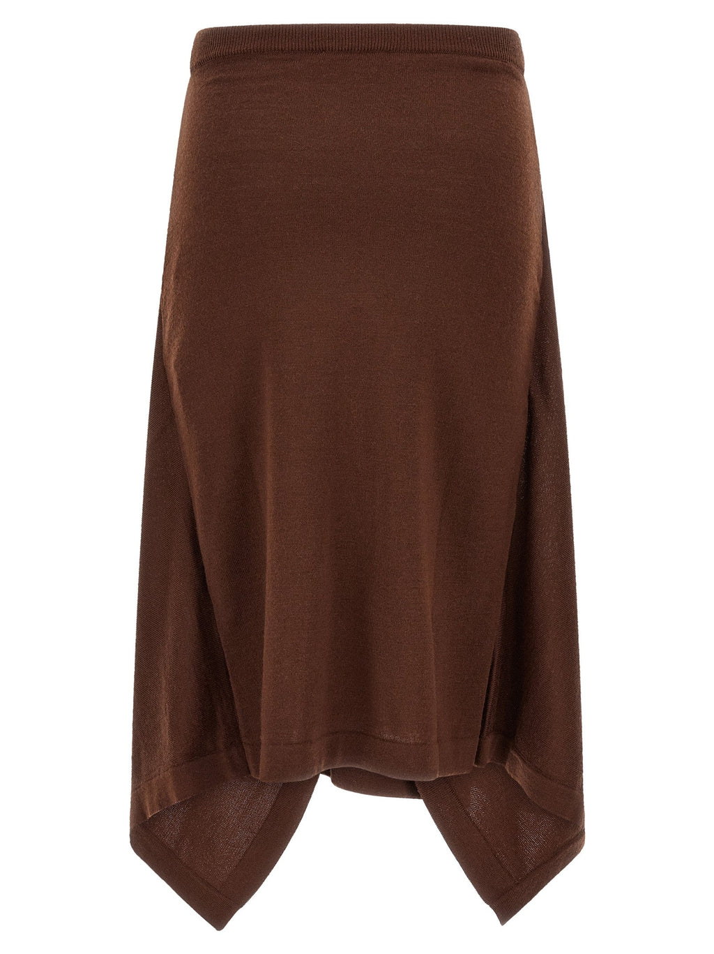 Lemaire Brown Wool Midi Skirt