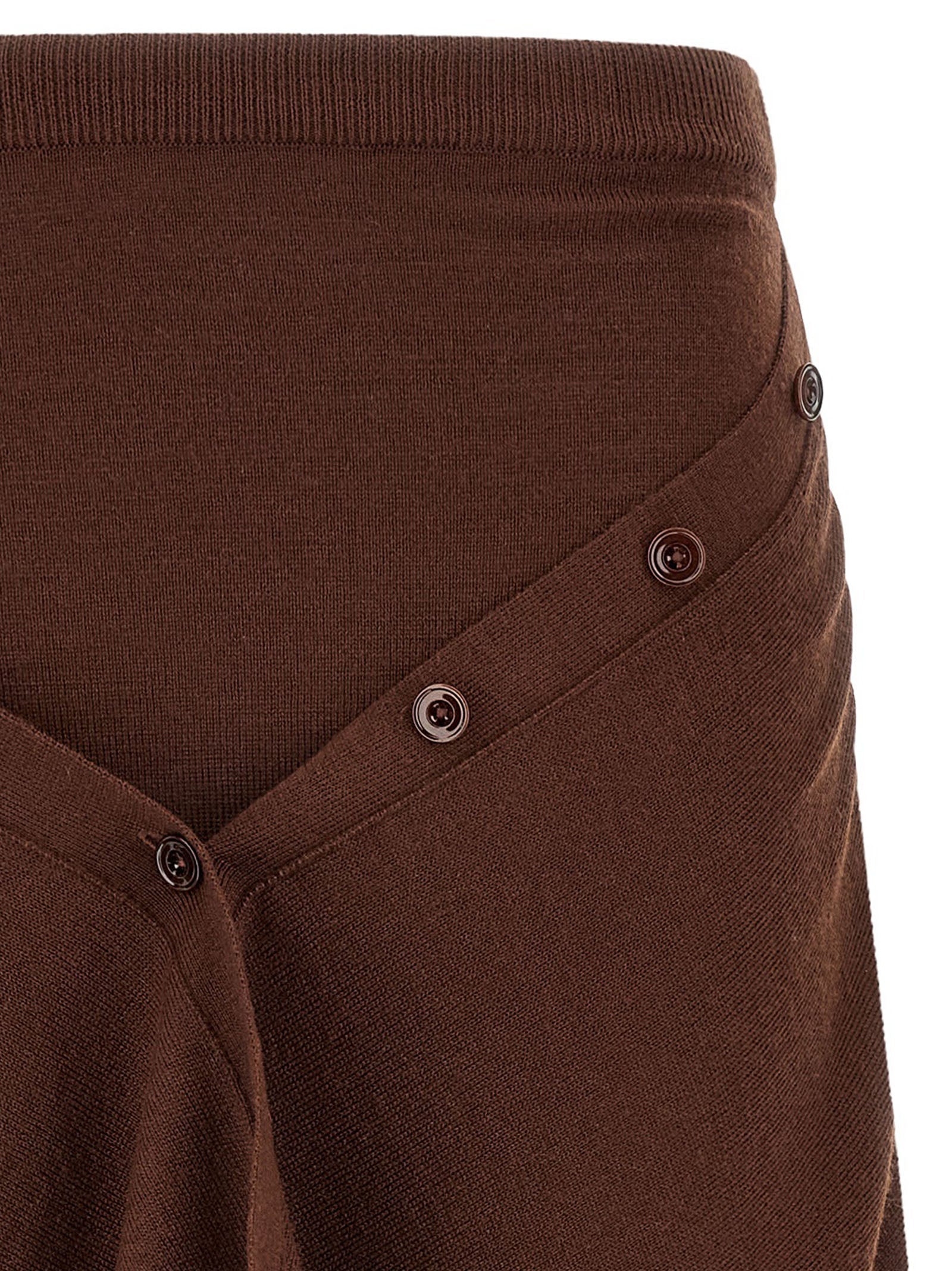Lemaire Brown Wool Midi Skirt