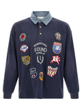 FOUND Blue Cotton Polo Shirt