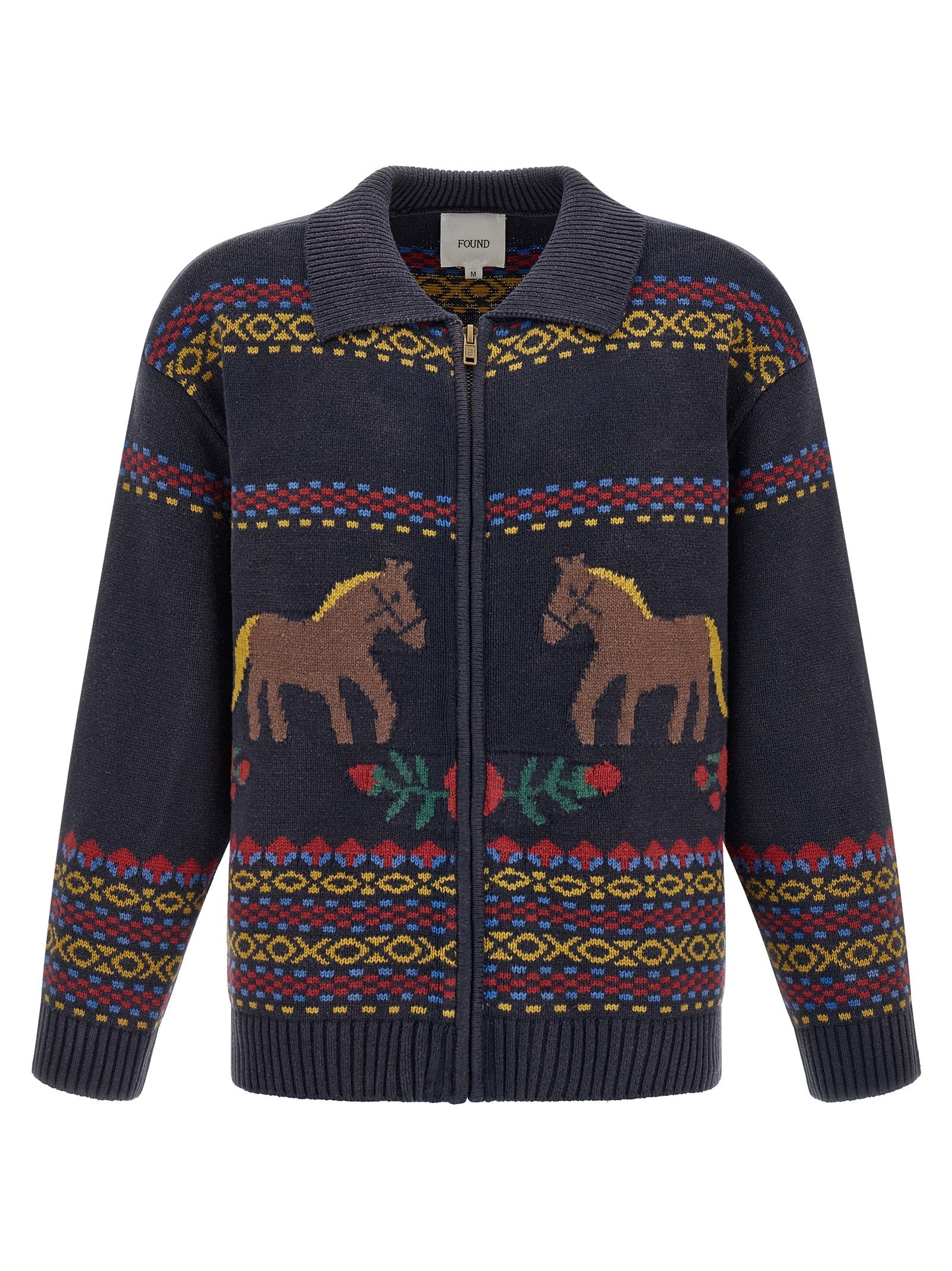 FOUND Blue Cotton Cardigan