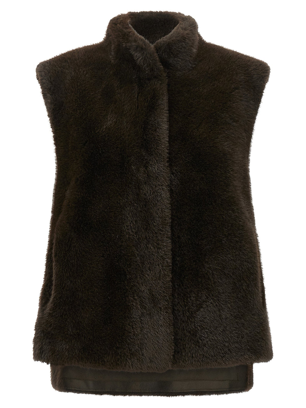 LOU ANDREA Brown Polyamide Sleeveless Jacket