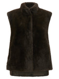 LOU ANDREA Brown Polyamide Sleeveless Jacket