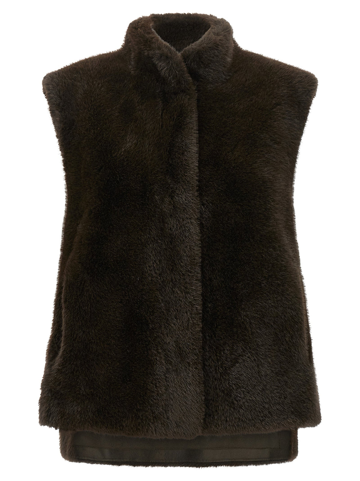 LOU ANDREA Brown Polyamide Sleeveless Jacket