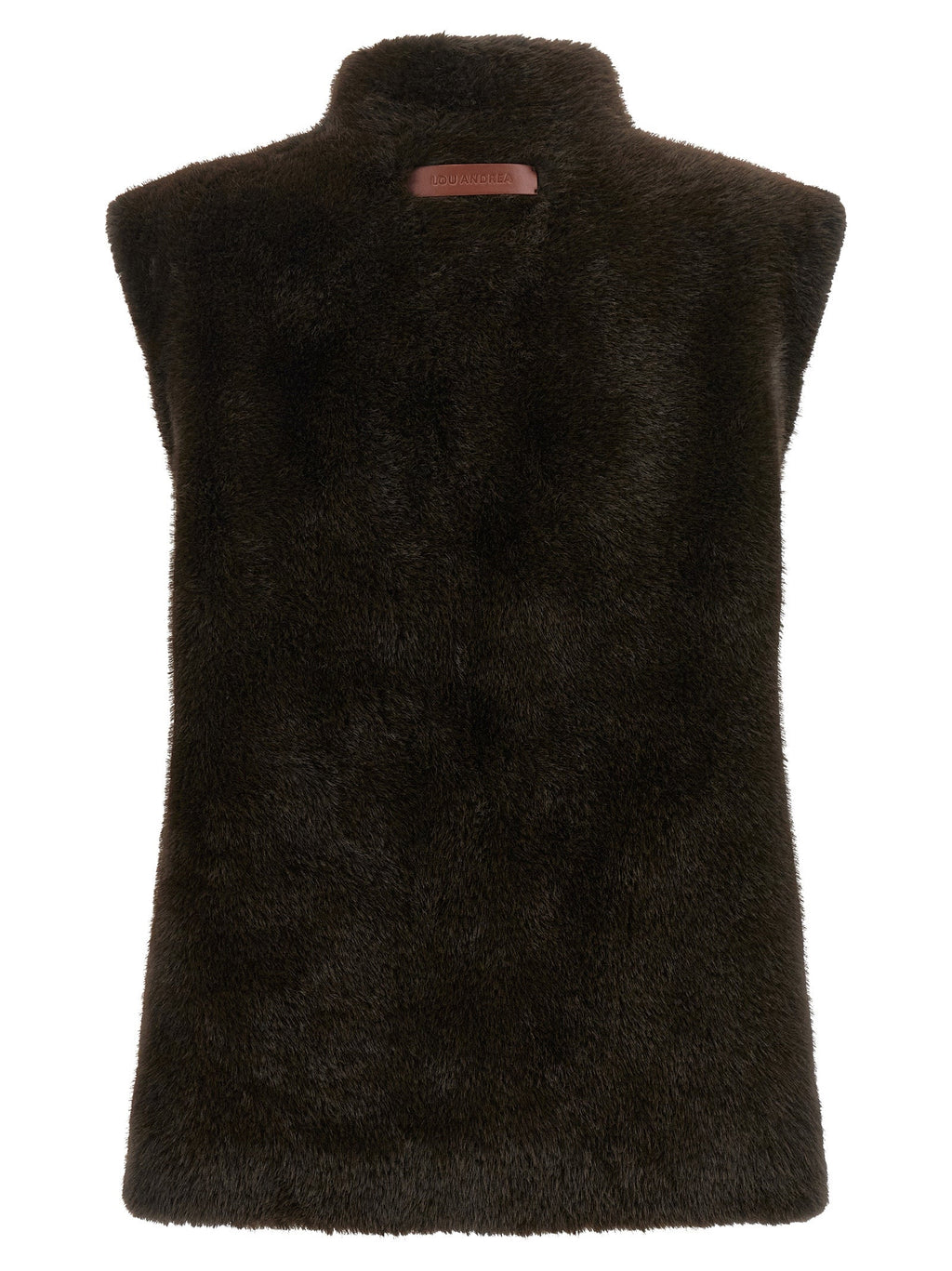 LOU ANDREA Brown Polyamide Sleeveless Jacket