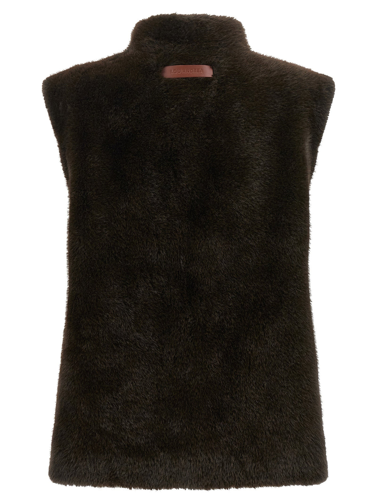 LOU ANDREA Brown Polyamide Sleeveless Jacket