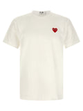 Comme Des Garçons Play White Cotton T-Shirt