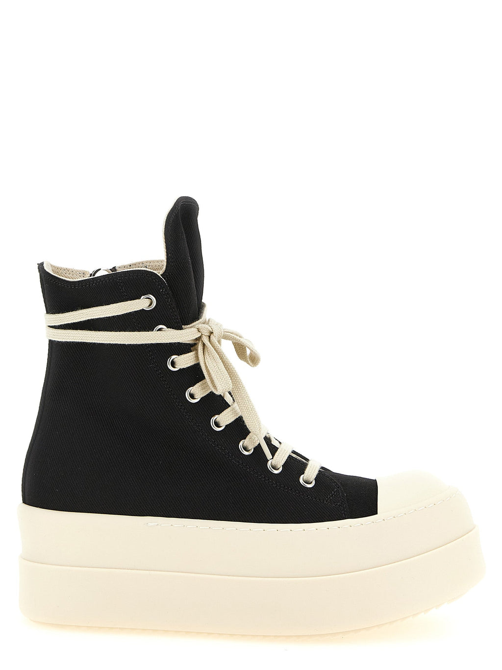 DRKSHDW Black Cotton Platform Sneakers