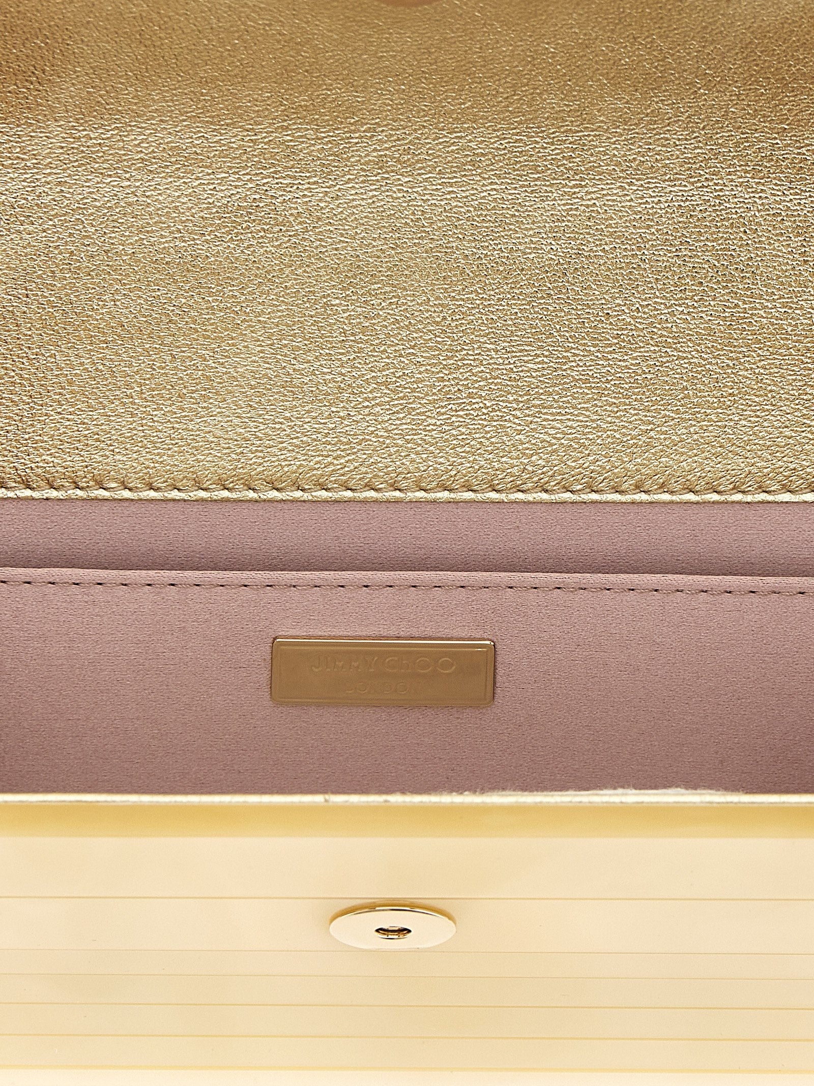 Jimmy Choo Gold Viscose Clutch Bag