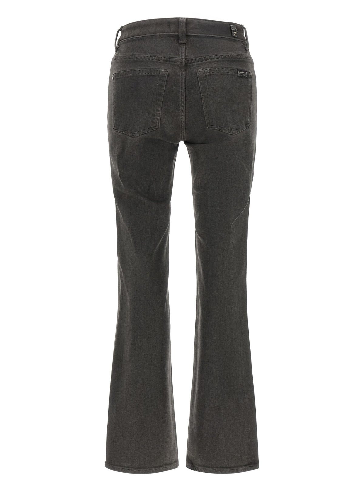 7 For All Mankind Gray Cotton Straight-Leg Jeans