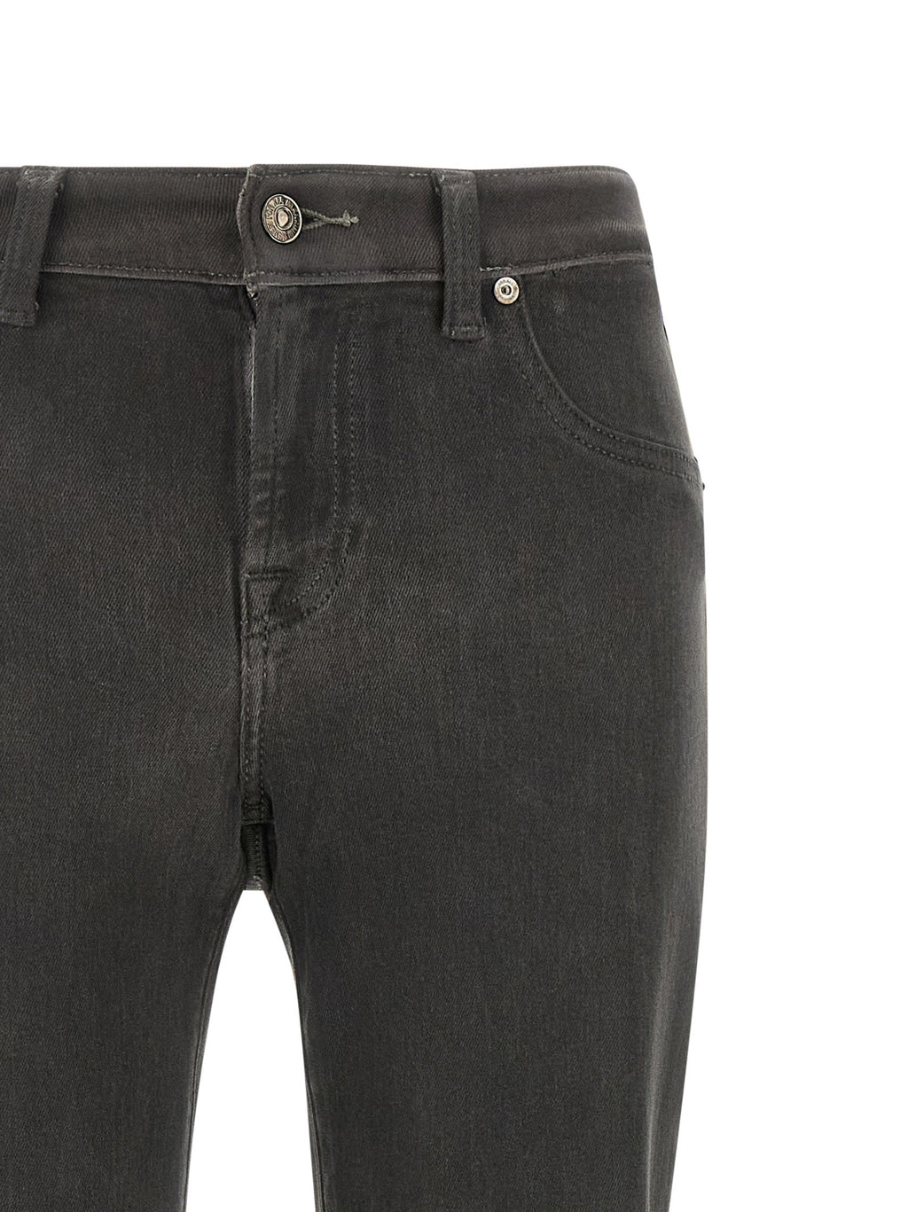 7 For All Mankind Gray Cotton Straight-Leg Jeans