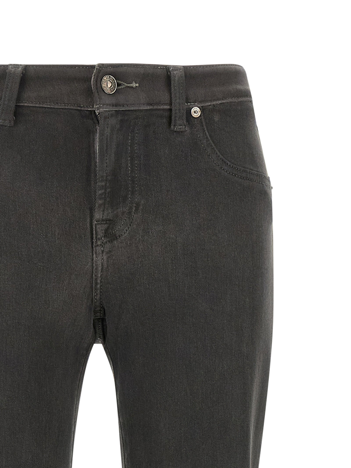 7 For All Mankind Gray Cotton Straight-Leg Jeans