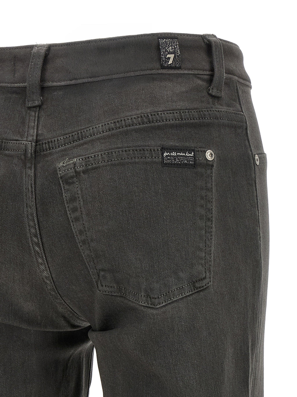 7 For All Mankind Gray Cotton Straight-Leg Jeans