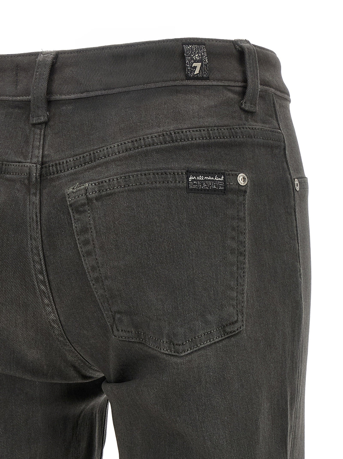 7 For All Mankind Gray Cotton Straight-Leg Jeans