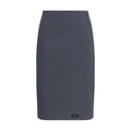 Miu Miu Gray Cotton Midi Skirt