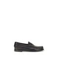 Prada Black Calf Leather Bos Taurus Slip-On Loafers