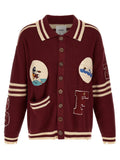 FOUND Bordeaux Cotton Cardigan