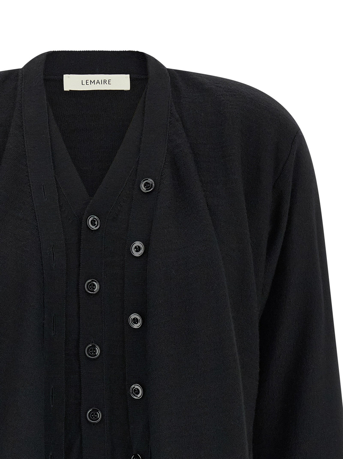 Lemaire Black Wool Cardigan
