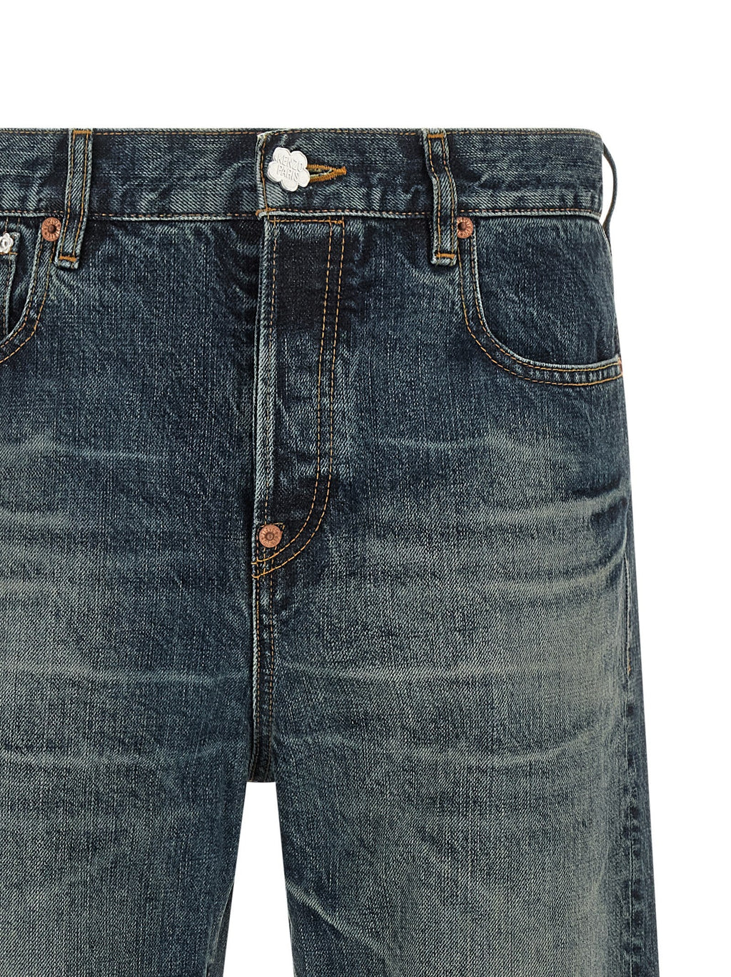 Kenzo Blue Cotton Straight-Leg Jeans