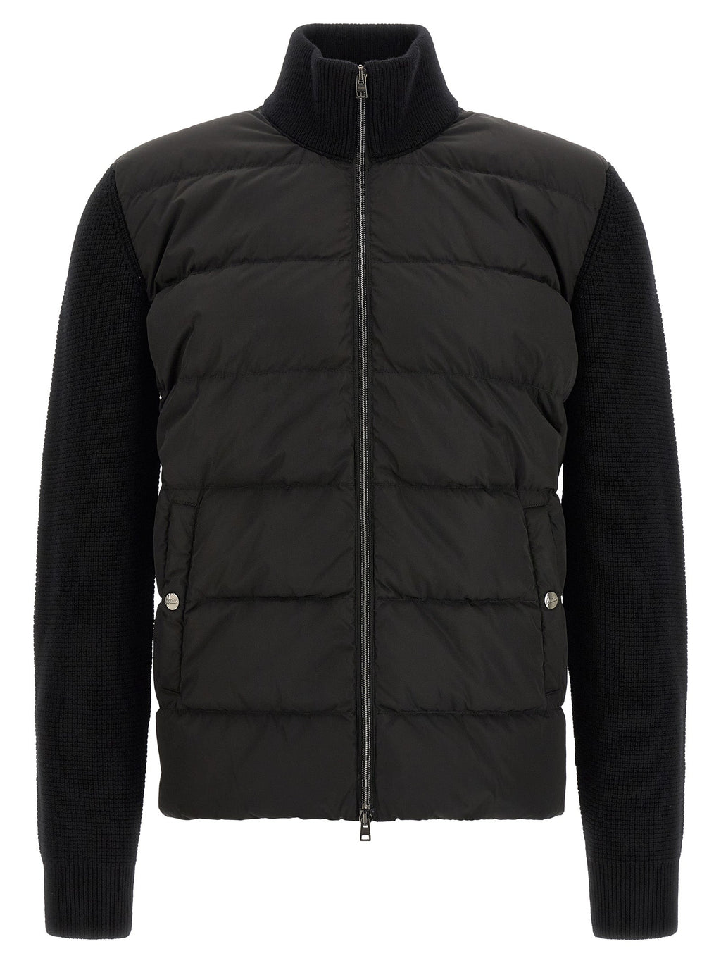 Herno Black Wool Full-Length Jacket