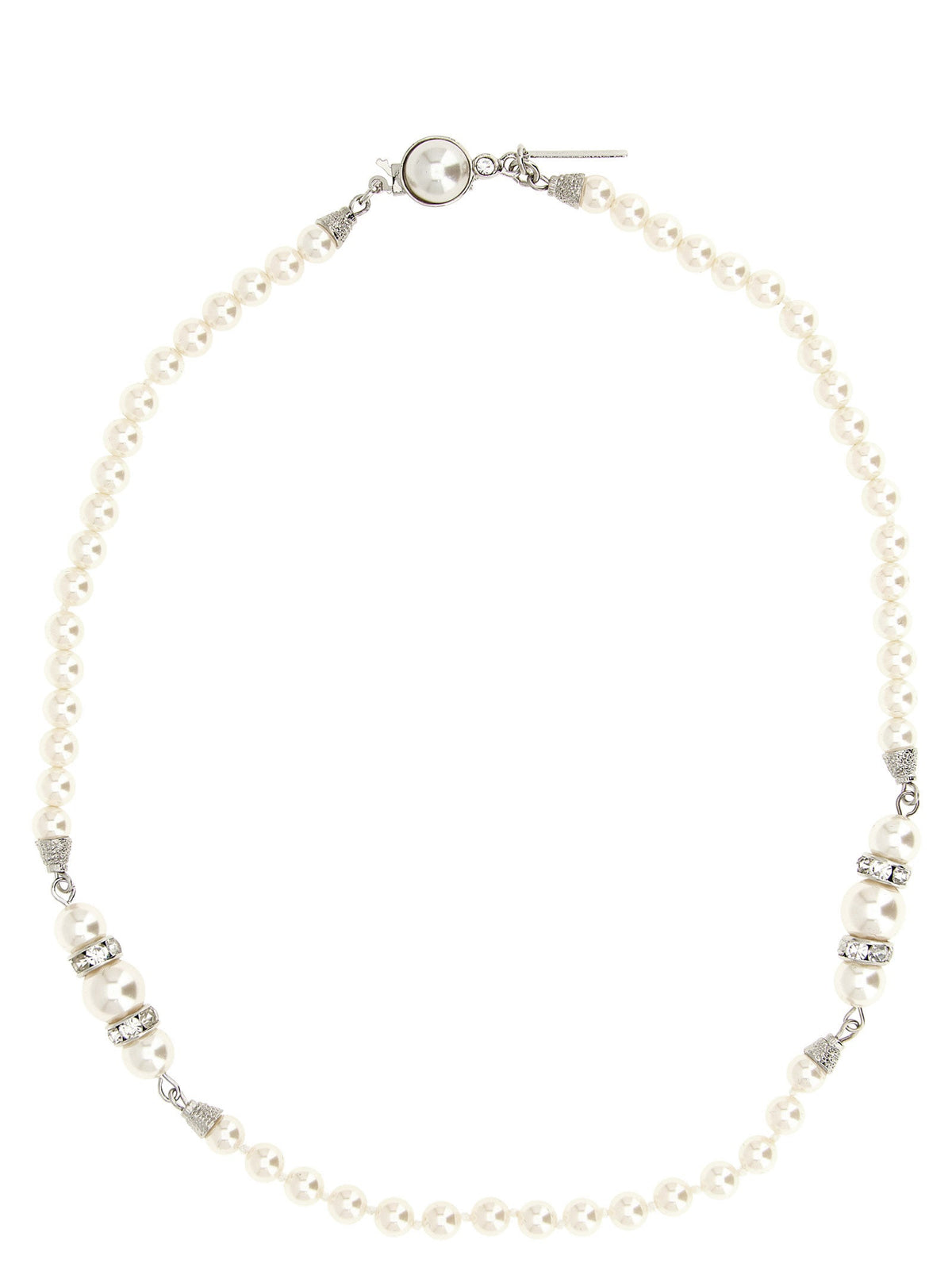 Alessandra Rich White Glass Necklace