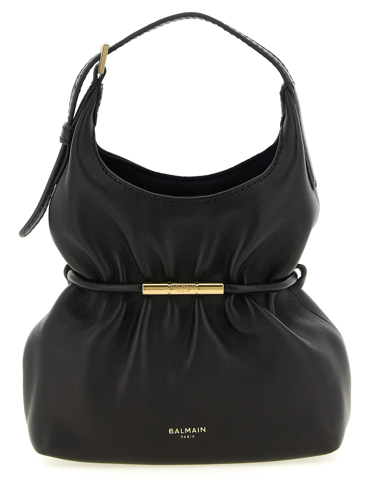 Balmain Black Lamb Leather Handbag