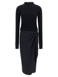 PINKO Blue Polyester Midi Dress