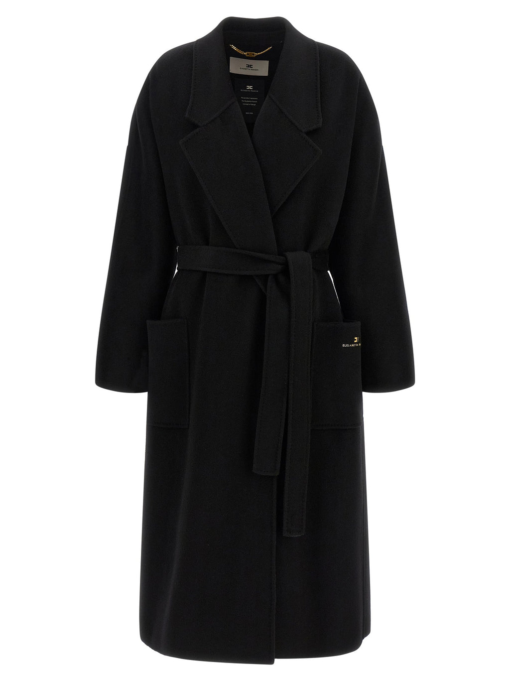 Elisabetta Franchi Black Wool Coat