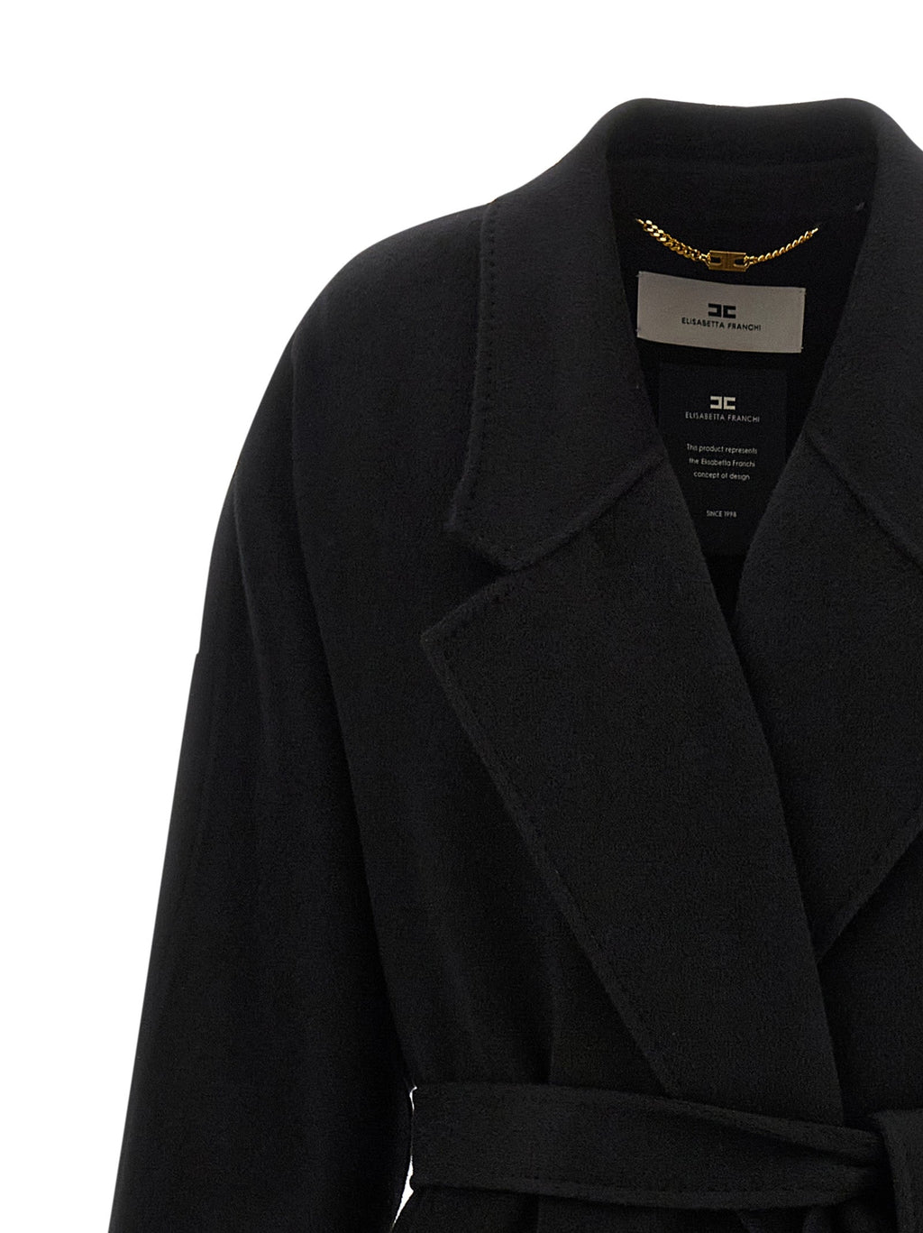 Elisabetta Franchi Black Wool Coat